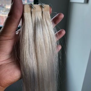 Platinum Blonde Remy Human hair Tape in extensions